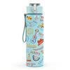 1PC Doodle Sticker Pack Print 750ml Color Plastic Sports Water Bottle Leakproof Flip Straw Lid Suitable for Sports Office Home Use
