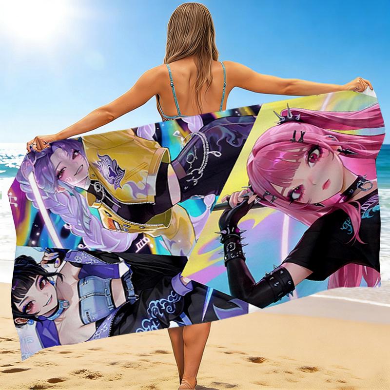 1Pc Vivid Future Visions Beach Towel, Quick Dry, Multi-Use for Beach Pool Gym Yoga Home Travel, Christmas, Halloween, Xmas Gift M929189
