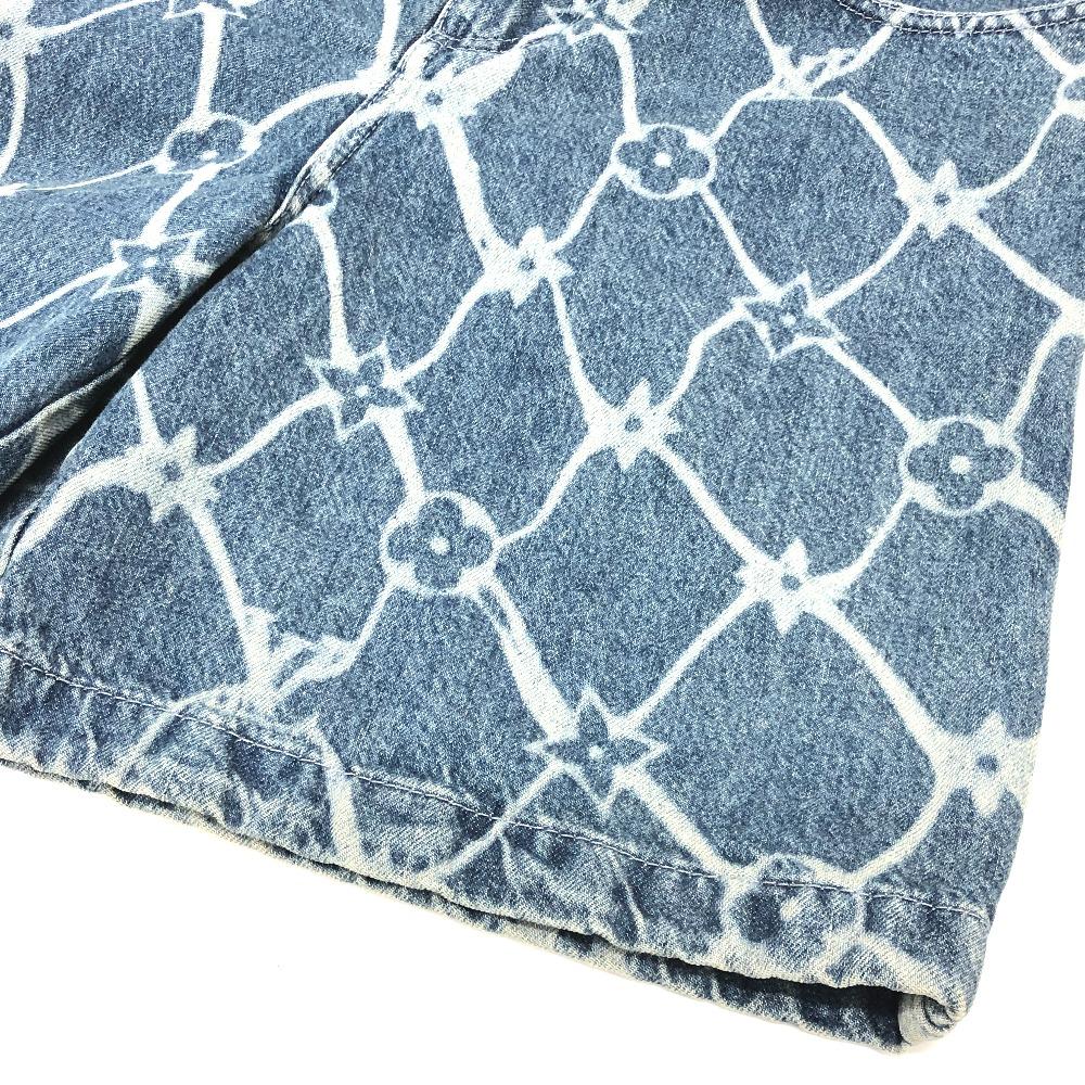 Louis Vuitton 1AFQFD Джинсовые шорты с принтом-монограммой Брюки 24SS Джинсовые брюки