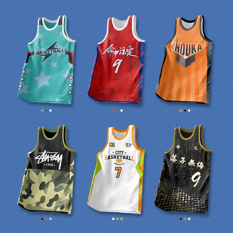 Basketball suit, men's and women's game sports training suit, full body digital printing American vest, quick-drying breathable jersey