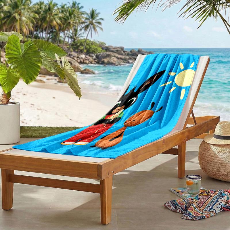 Bunny Fashion Beach Towel: Ideal for Summer Adventures Soft, absorbent and quick drying suitable for swimming and bathing