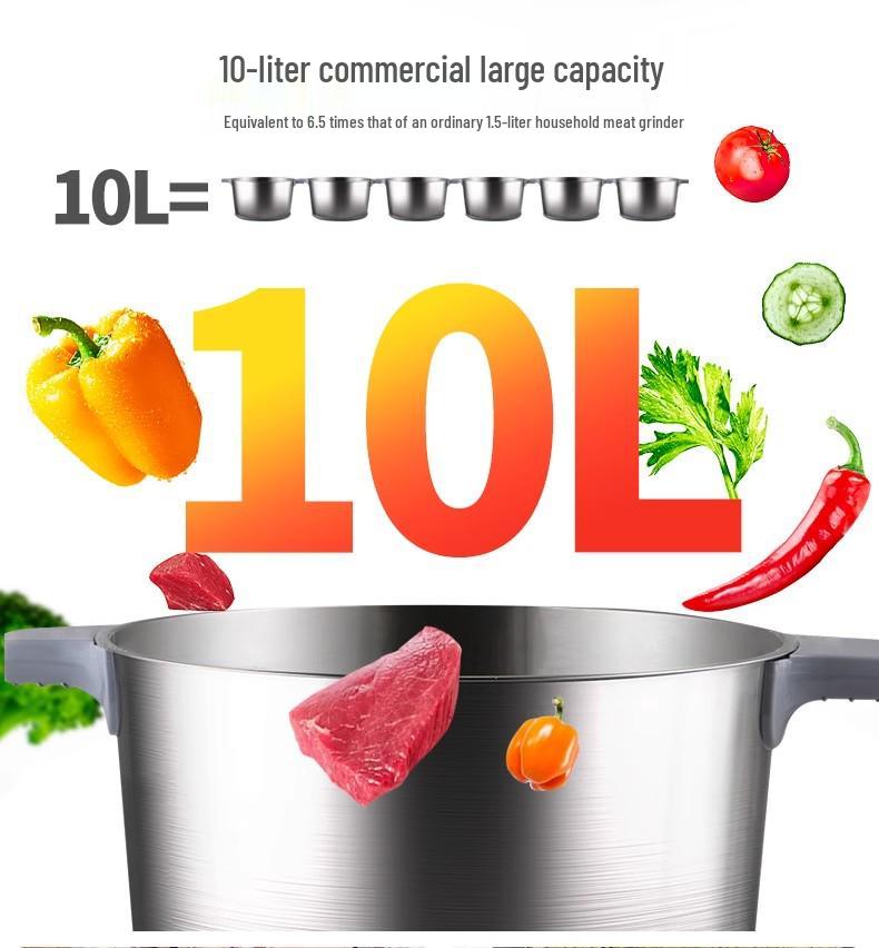 Мощная электрическая мясорубка и измельчитель овощей 1800 Вт с большой вместимостью