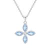 S925 Silver Four-leaf Clover Necklace, Natural Crystal Pendant, Clavicle Chain for Women