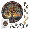 Tree of Life Wooden Puzzle - Irregular Small Animal Shape Blocks Wooden High Difficulty Children Adult Puzzle Toy Cat Puzzle Dog Unicorn 70~210pcs