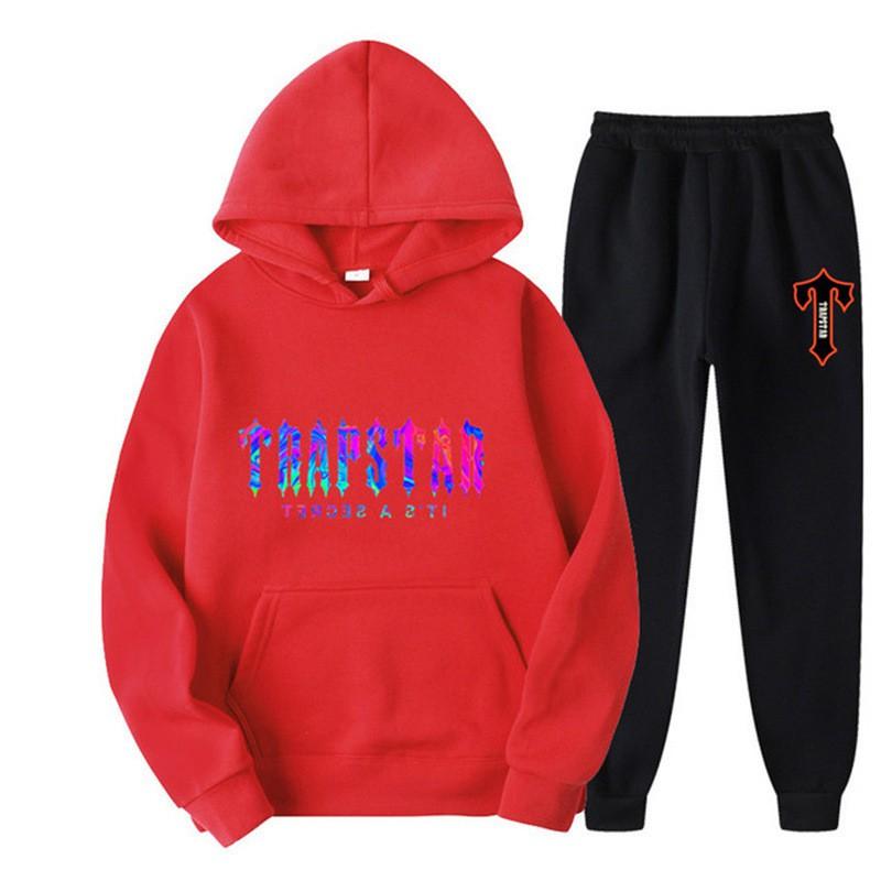 Unisex Oversized Hooded Sweatshirt Jogger Pants Set Multi-Color Letter Print Warm Cotton Blend Loungewear