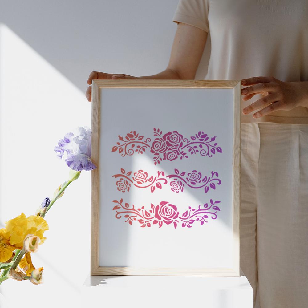 ПЭТ полые трафареты для рисования и раскрашивания, для DIY скрапбукинга, фотоальбома, Роза Июня, 300x300 мм
