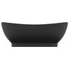 VidaXL Luxury Oval Washbasin with Overflow Countertop Washbasin Toilet Hand Basin Bathroom Cosmetic Room Matte Black 146942