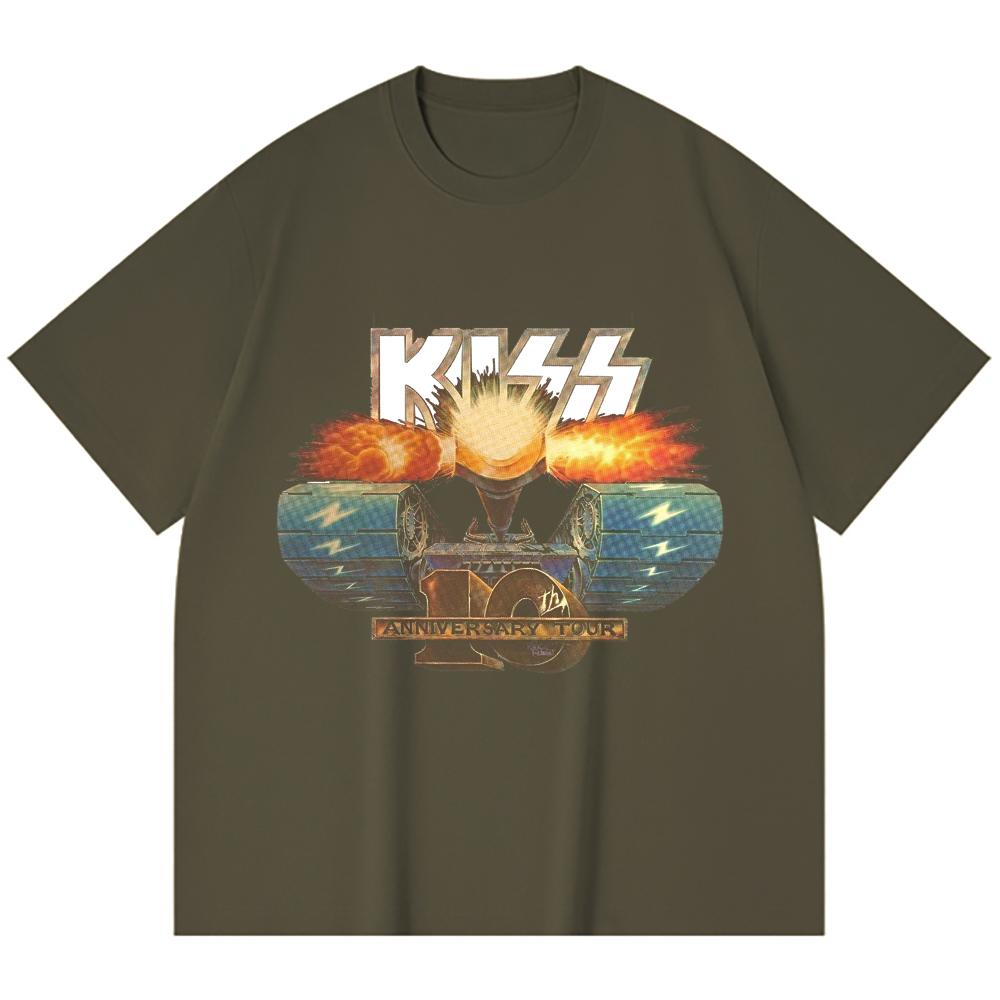Хлопковая футболка плотностью 230 г/м² 100% Хлопок Heavy Metal Футболка с принтом рок-группы Популярная музыка Унисекс Тяжелая хлопковая футболка