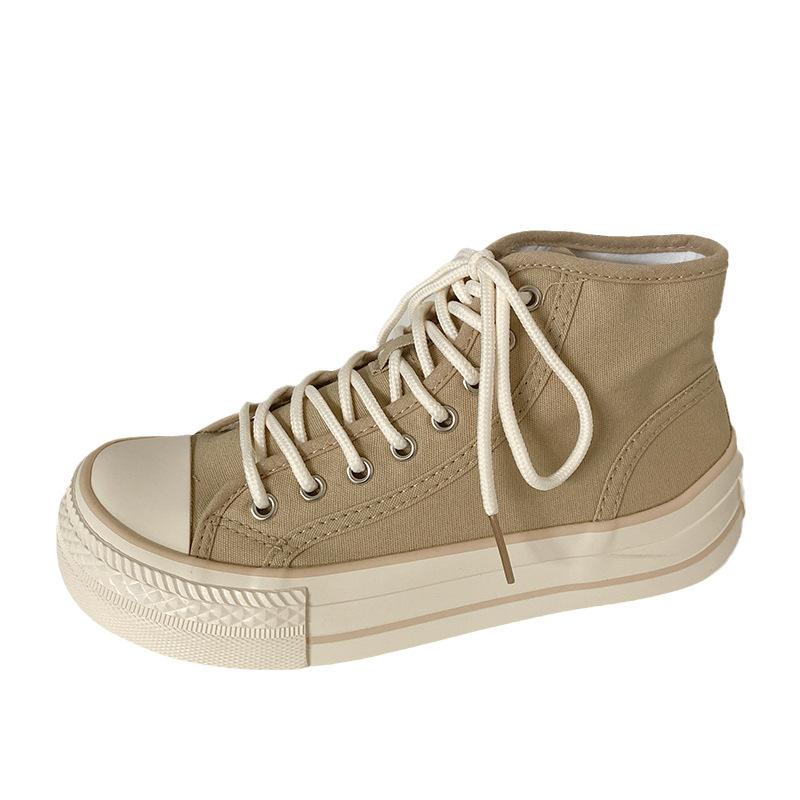 HY-1201 Mango Head High-top Canvas Shoes Women's New Retro Versatile Casual Little White Board Shoes In Summer 2025