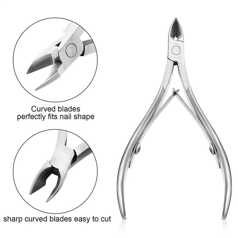 Professional Cuticle Cutter Nail Nippers Scissors Manicure Pusher Pedicure Tong Dead Skin Remover Nail Cuticle Regrowth Tool