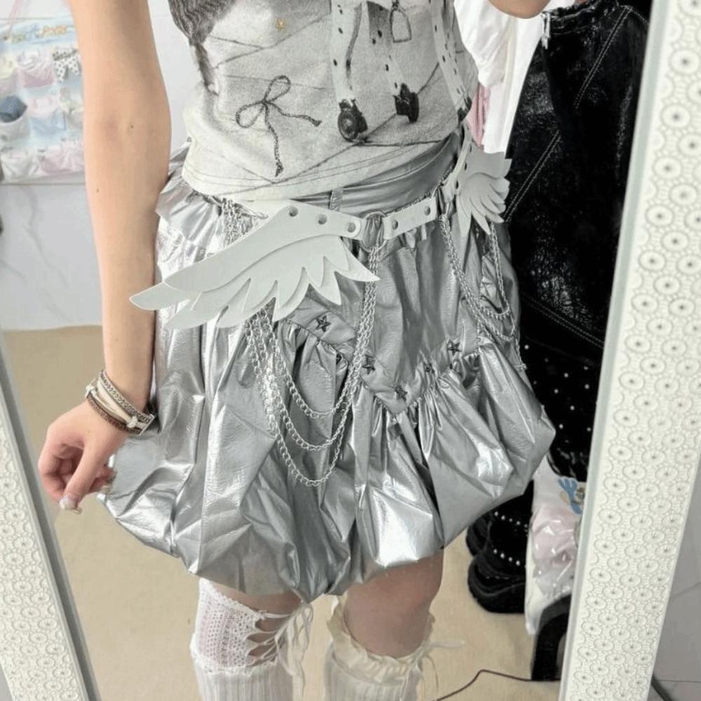 Spicy Girl Y2K Belt PU Leather Punk Waistband Trend Wing Rivet Belt Cosplay Accessories