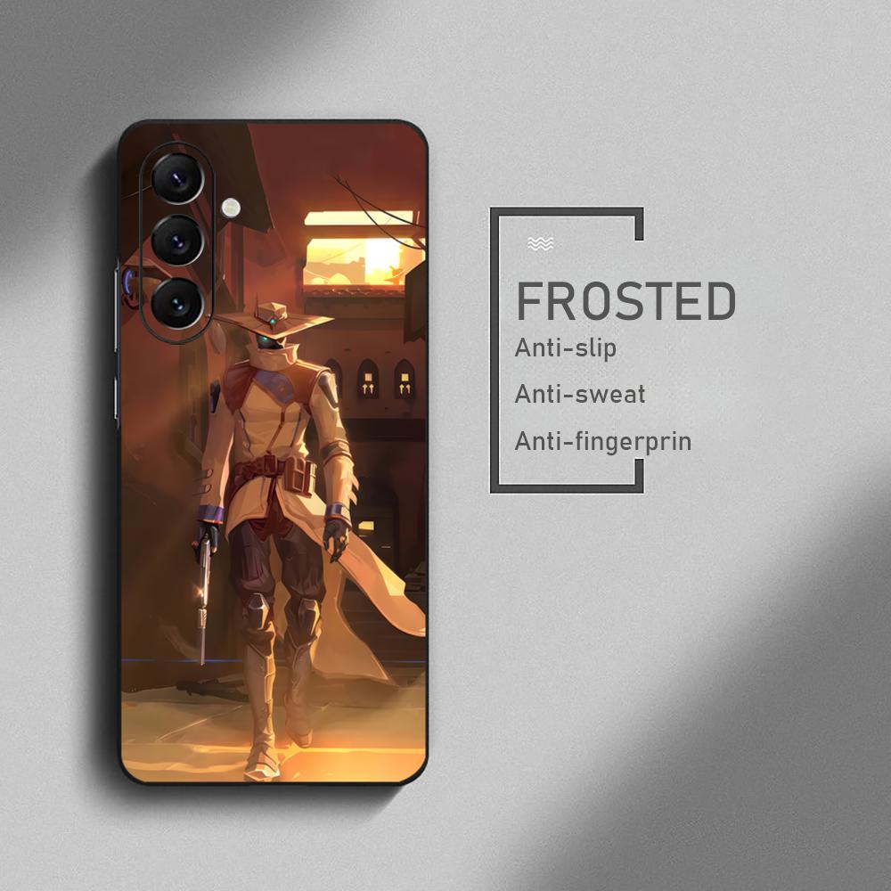 Valorant Game Cypher Cool Phone Case For Samsung Galaxy S25 S24 S23 S22 S21 S20 Plus Ultra Note20 Soft Black
