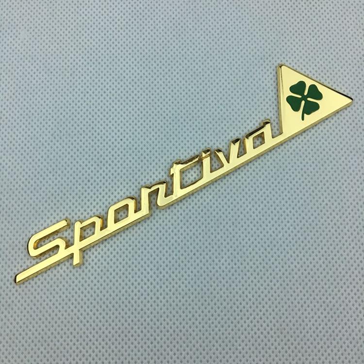 Alfa Romeo SPORTIVA Four-Leaf Clover Metal Fender Emblem Stickers
