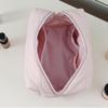Portable Puffy Padded Travel Cosmetic Bag Solid Color Wide-open Makeup Bag Makeup Organizer Case Large Capacity Toiletry Bag