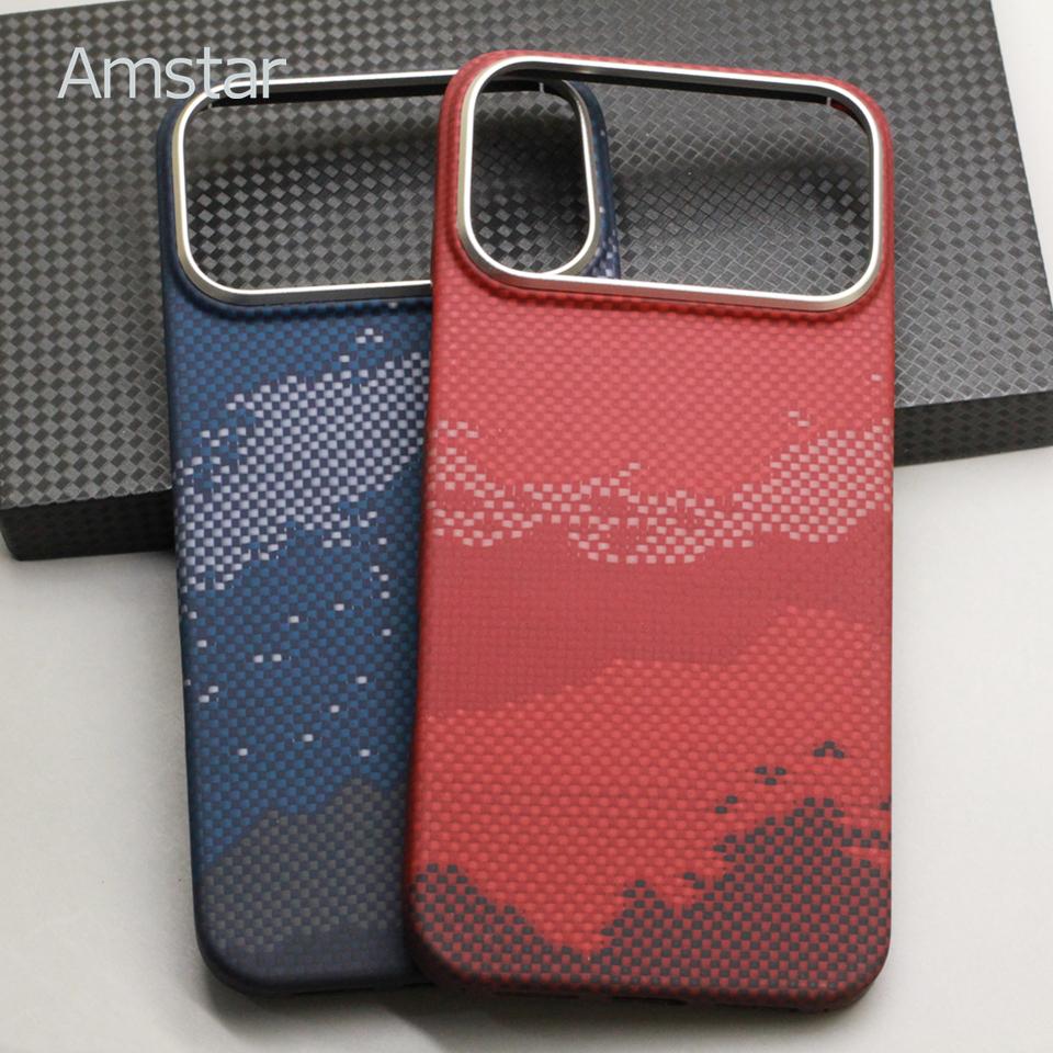 Magnetic Kevlar Carbon Fiber Phone Case for iPhone 18 17 Pro Max Luxury Aramid Fiber Magnetic Cover for iPhone 18 17 Pro 5