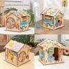 Деревянный развивающий домик для детей с обучающими занятиями и многофункциональным пазлом