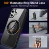 For iPhone 16 Plus Case Compatible with MagSafe Rotatable Ring Kickstand TPU+PC Phone Cover