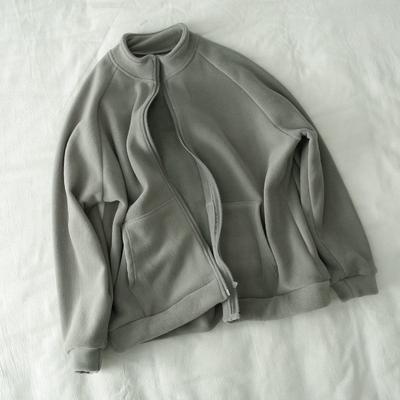 Пальто для женщин из хлопка и плюша, осень-зима, утолщенный флисовый свитшот, свободного покроя, куртка на молнии