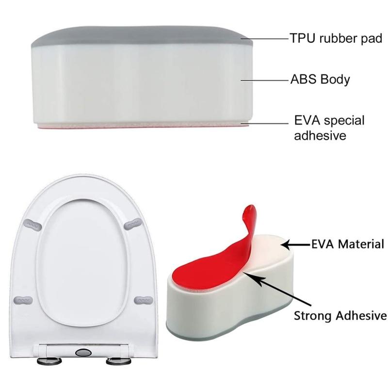 4Pcs Antislip Toilet Cover Gasket Bumper Self-adhesive Seat Cushioning Pads Provides a Great Buffering