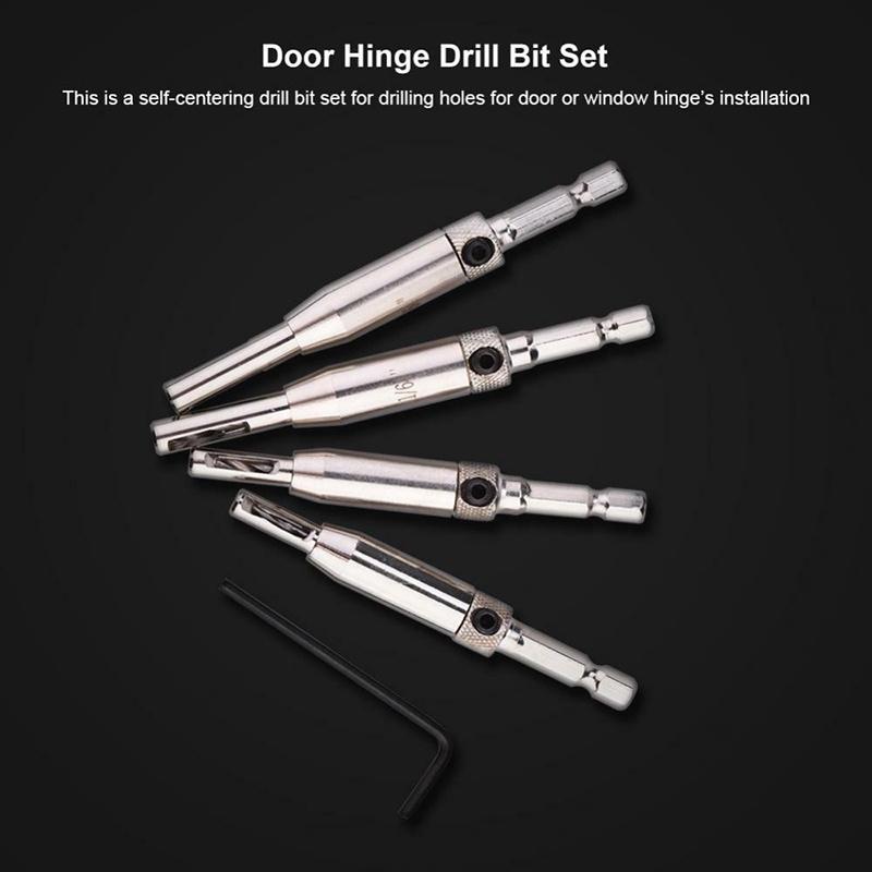 Премиум Качество 4x Шестигранный Хвостовик Самоцентрирующееся Петля Двери Окна Спиральное Сверло по Дереву Пробойник Отверстий с Латунным Корпусом