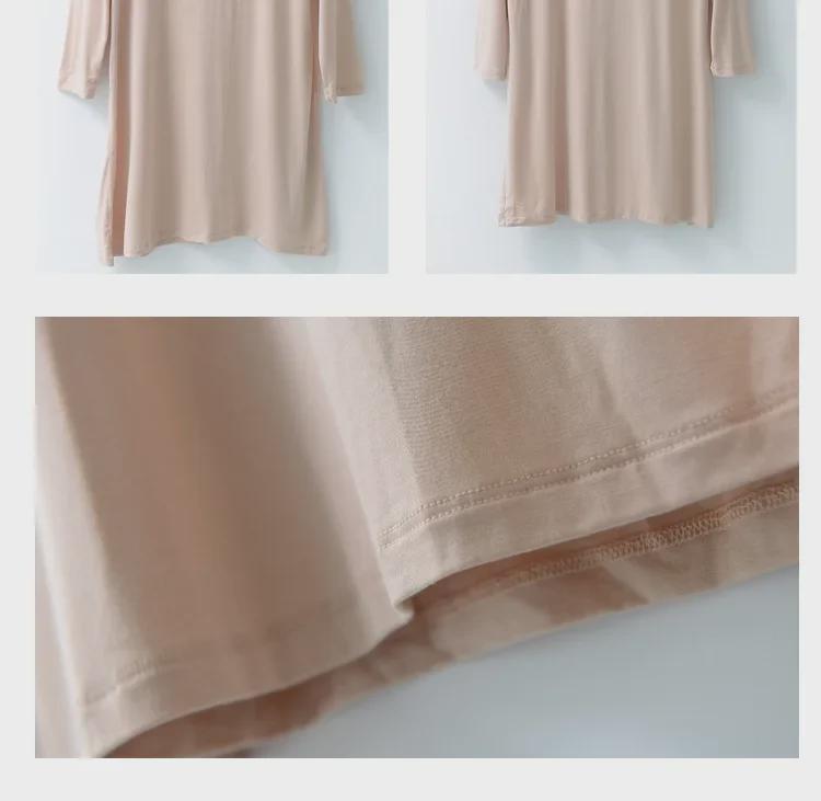 Женская ночная рубашка из модала с длинными рукавами – свободная, тонкая, идеальная для весенних и летних пижам