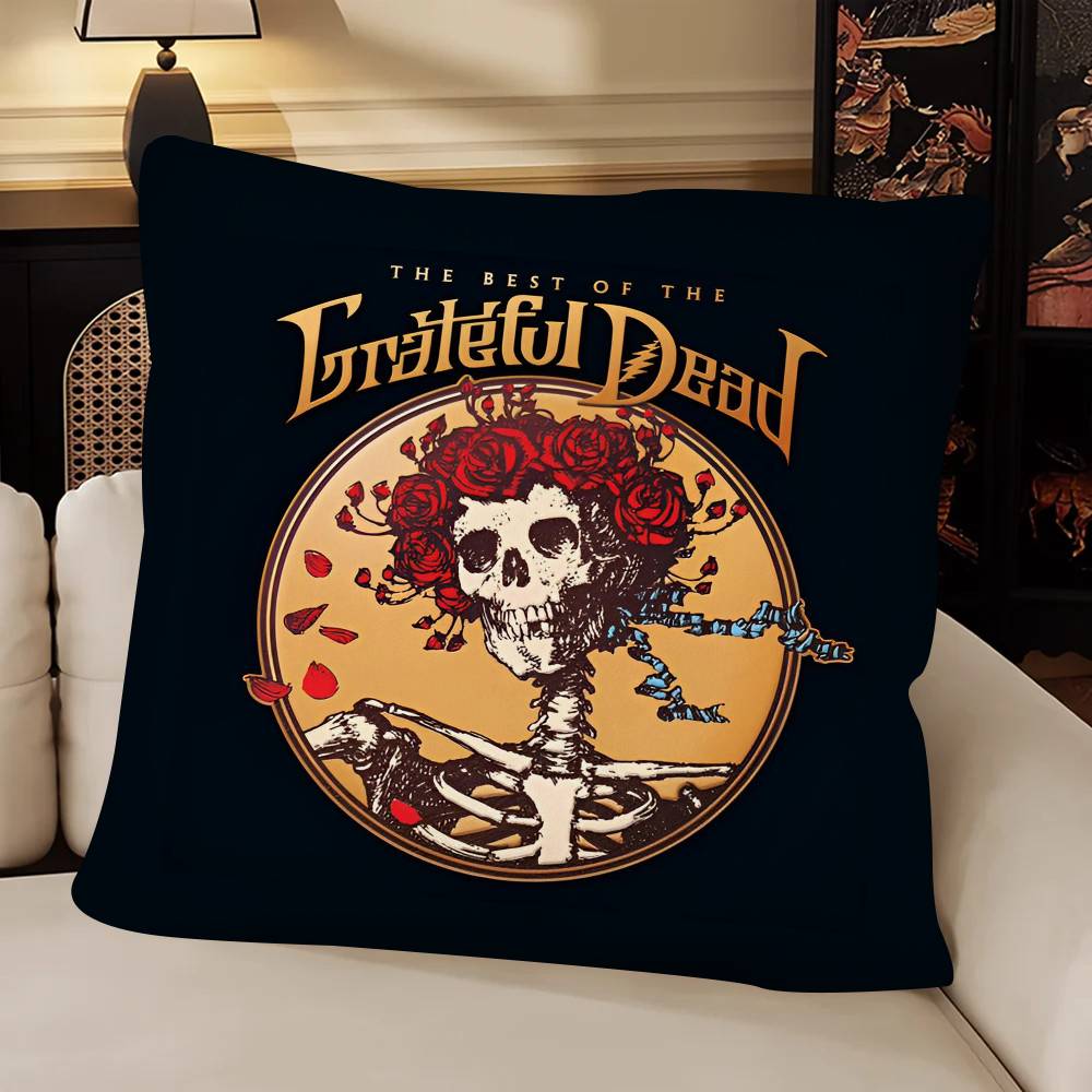 Band GGrateful DDead Pillow Case Fashion Square Pillowcase Bedroom Sofa Room Ins Decoration Leisure