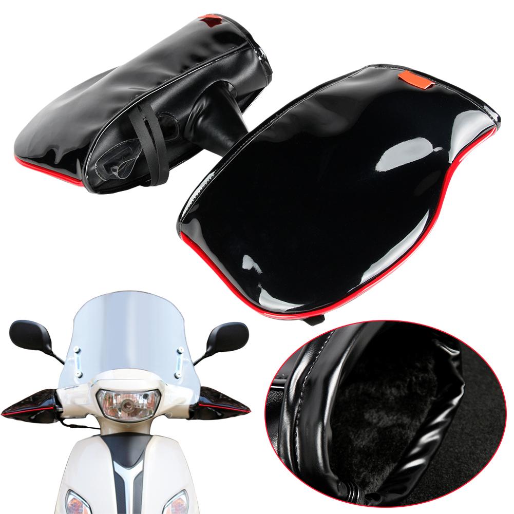 Зимний мотоцикл теплый водонепроницаемый чехол на руль универсальный чехол для зеркала на ручку кожаный чехол для инструментов ветрозащитный чехол для скутера стерео электрический