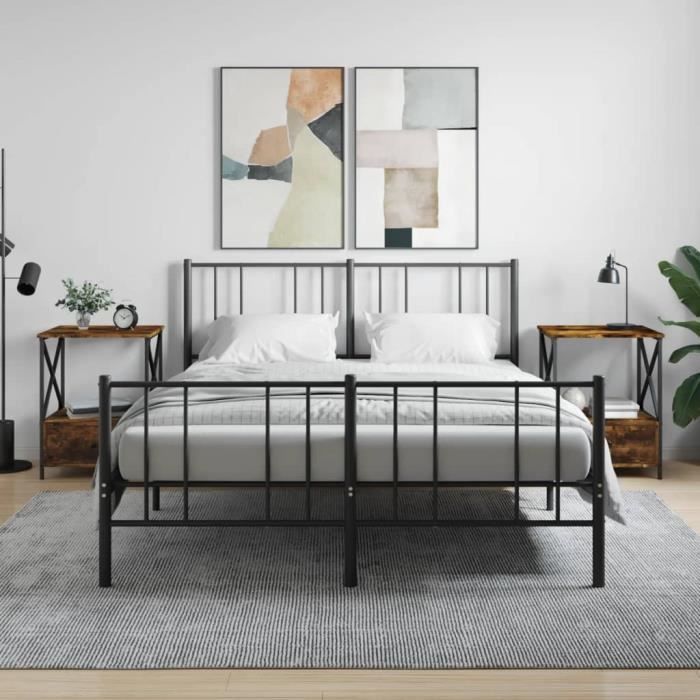 VidaXL Tables de chevet 2 pcs chêne fumé 50x41x65 cm bois d’ingénierie 826088