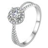 Platinum Plated Moissanite Rings for Women Simulated Diamond Engagement Rings