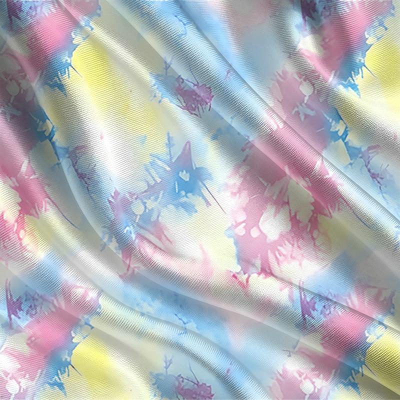 Women's Tie-Dye Basic Short Sleeve Top - Skin-friendly Casual Daily Wear, Versatile for Coffee Dates & Everyday Outings