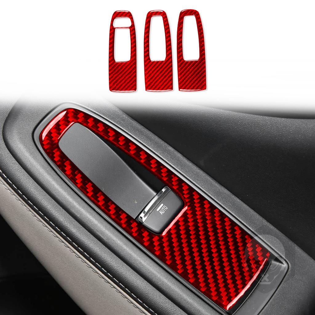 Real Carbon Fiber Car Accessories Window Lift Set Trim Cover Soft Sticker For Subaru Forester SK 2024