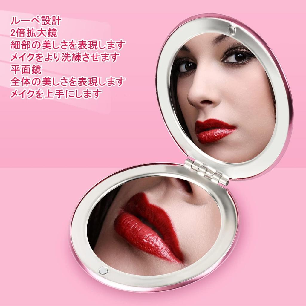 Portable Makeup Flat Mirror Magnifying Clamshell Foldable Metal Sailor Moon Crystal Star Perfect for and Parties J-ouuo Mirror, Double-Sided + Glass,