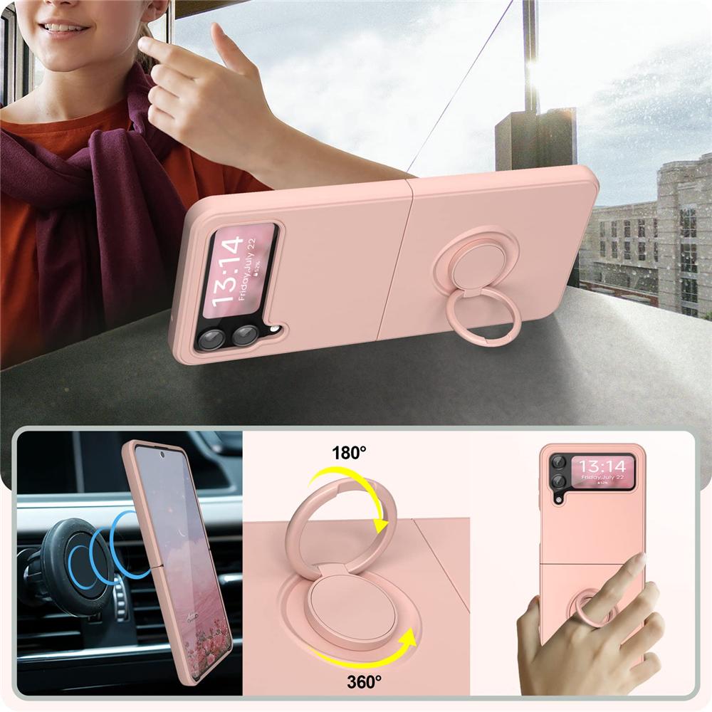 Dopamine Skin Feel Жидкий силиконовый чехол-книжка для Samsung Galaxy Z Flip 7 FE 6 5 4 3 Противоударный чехол с кольцом-держателем Магнитные подставки