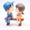 2pcs Sweety Cake Decoration Miniatures Crafts Resin Fairy Garden Couple Figurines Lovers Stool