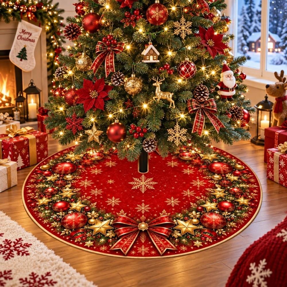 Snowman Christmas Tree Mat Santa Claus Xmas Tree Foot Cover Christmas Decorations Party