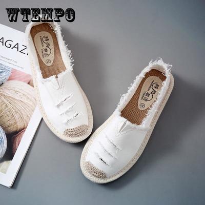 Женская обувь на плоской подошве без шнуровки, женские парусиновые лоферы для ленивых, дышащие эспадрильи, весенне-осенняя обувь