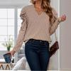 Girls' Simple, Fashionable and Versatile Solid Color Jacquard Top