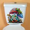 Cartoon Frog Stickers Waterproof Self Adhesive Toilet Decoration Anime Magic Mushroom Vinyl Tank Stickers for Bathroom Home