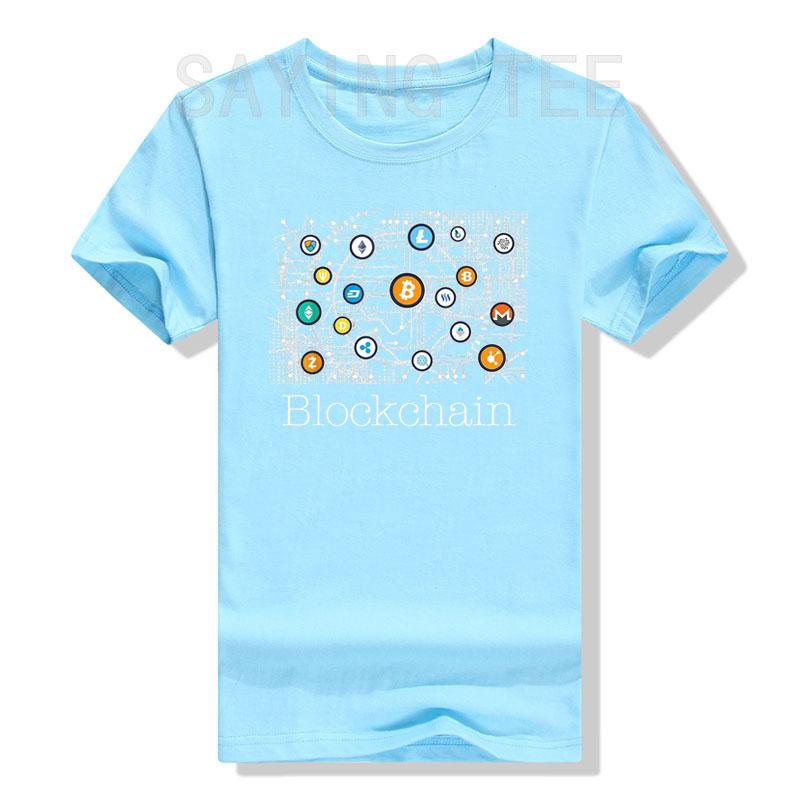 Блокчейн Криптовалюта Футболка БитКоин Крипто BTC Подарок Смешной Инвестор Графическая Футболка Топы Унисекс Одежда Индивидуальный Продукт Хлопок
