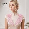 Bridal Gown Floral Patch 2Pcs Embroidery Patches for Wedding Dress, Water-soluble Lace Applique, Flower Applique Motif Sew on Sticker, DIY Sewing