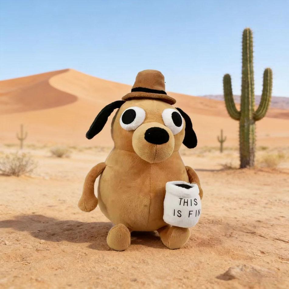 1/10 шт. Мем «Все в порядке» Собака-кофеман Плюшевая игрушка Мягкая набивная кукла Набивные плюшевые животные Детская игрушка Подарок для детей Мальчика День рождения