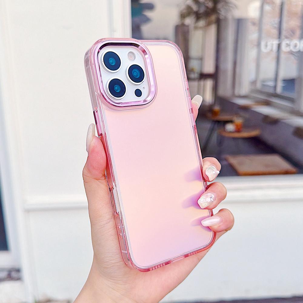 KEYSION Модный цветной лазерный градиентный чехол для телефона iPhone 16 Pro Max Мягкий ударопрочный задний чехол из ТПУ+ПК для iPhone 16 Plus