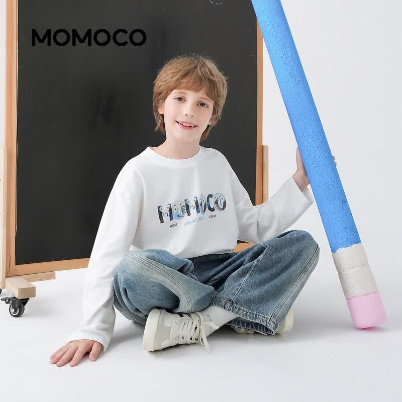 Повседневная футболка с длинным рукавом для мальчиков MOMOCO