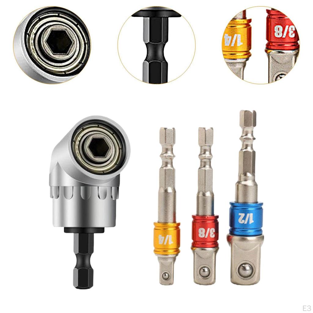 Набор шестигранных адаптеров для электрических отверток с шестигранным хвостовиком 1/4", 3/8", 1/2" для электропривода