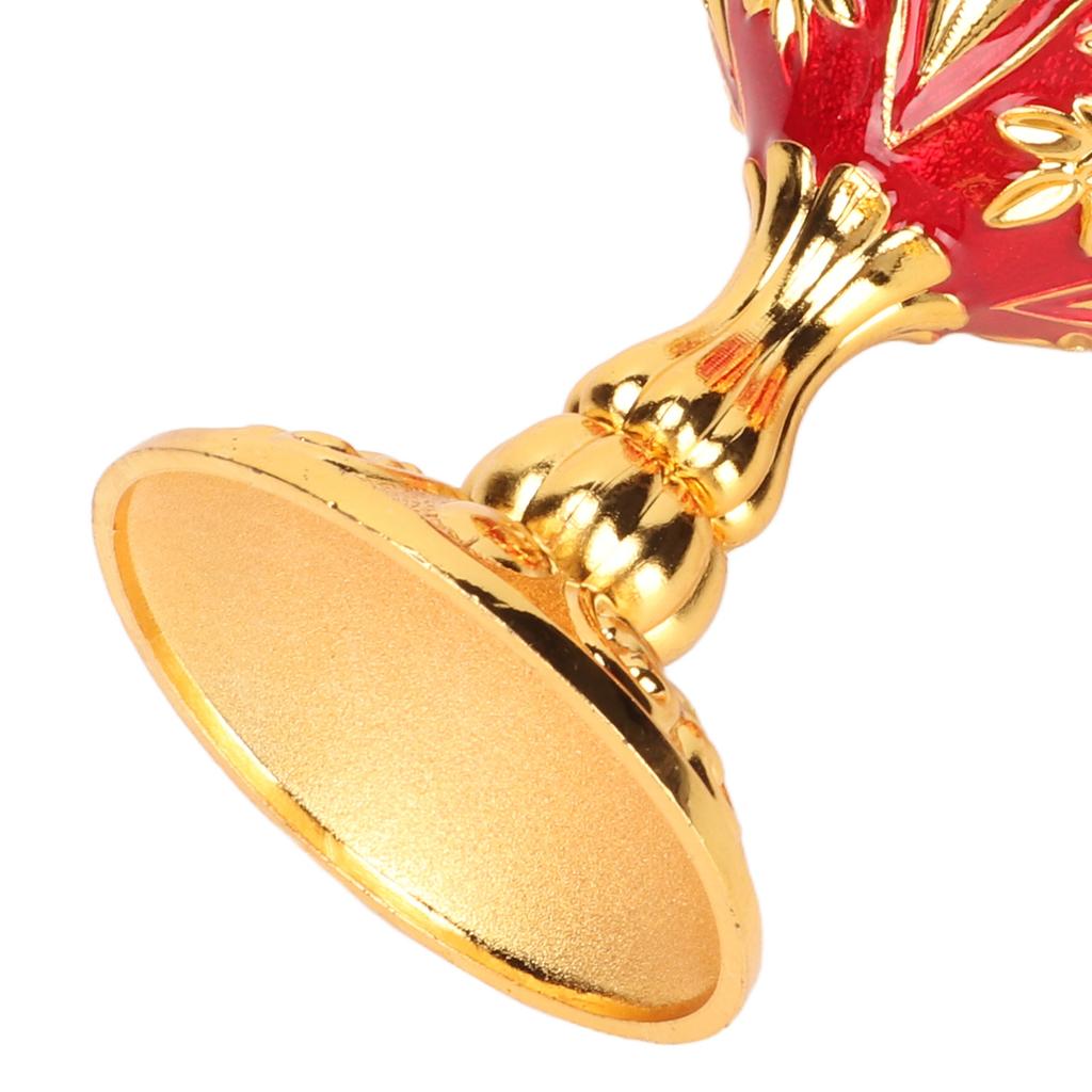 Gold Chalice 4 Inch High Zinc Alloy Retro EmNaBossed Flower Pattern Elegant Pimp Cup for Party Banquet Bar