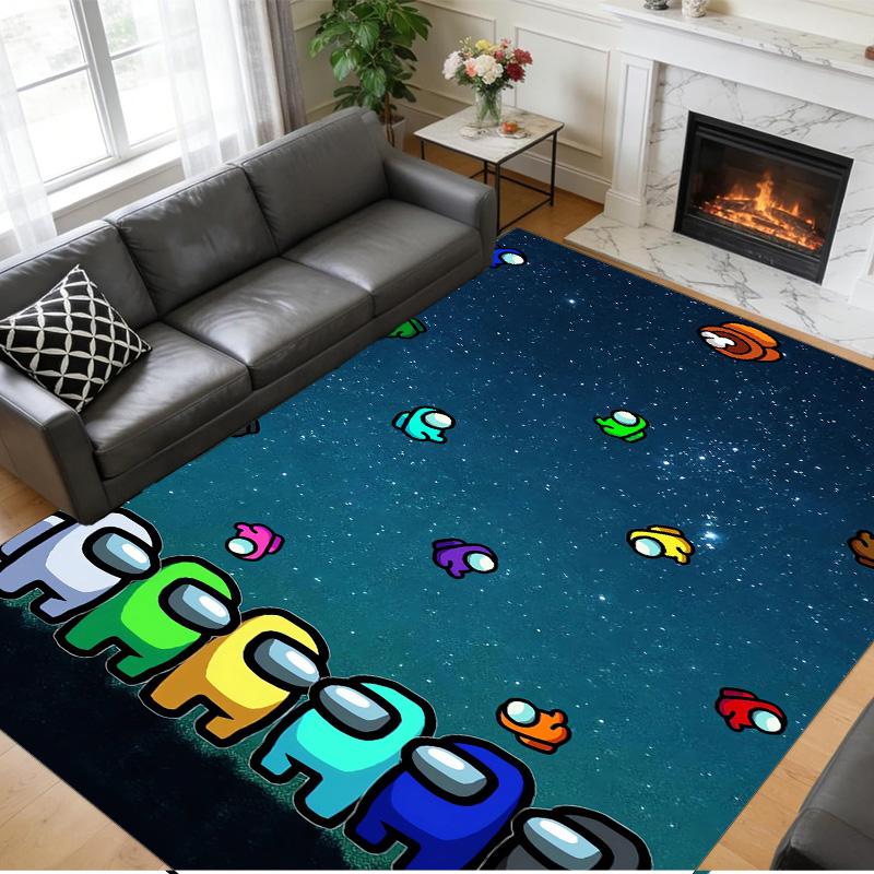 Anti‑Slip Crystal Velvet Floor Rug, Among Us Design Carpet for Indoor Living Bedroom Home Decoration