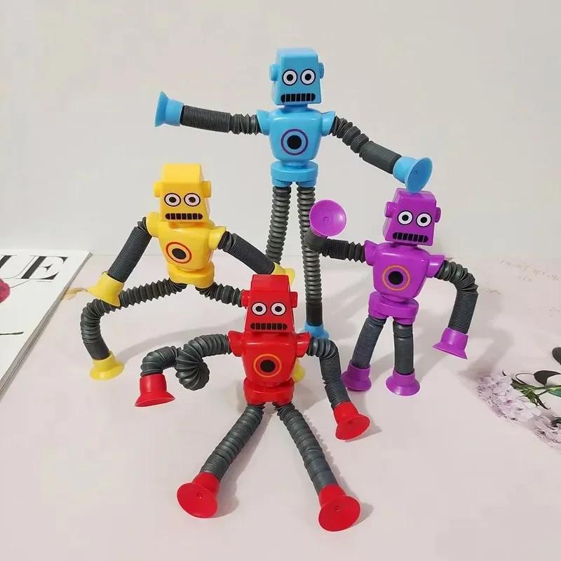 Детские игрушки на присосках Pop Tubes Робот-игрушка телескопический Игрушки-гармошки для сенсорного развития Игрушки-антистресс для сжатия
