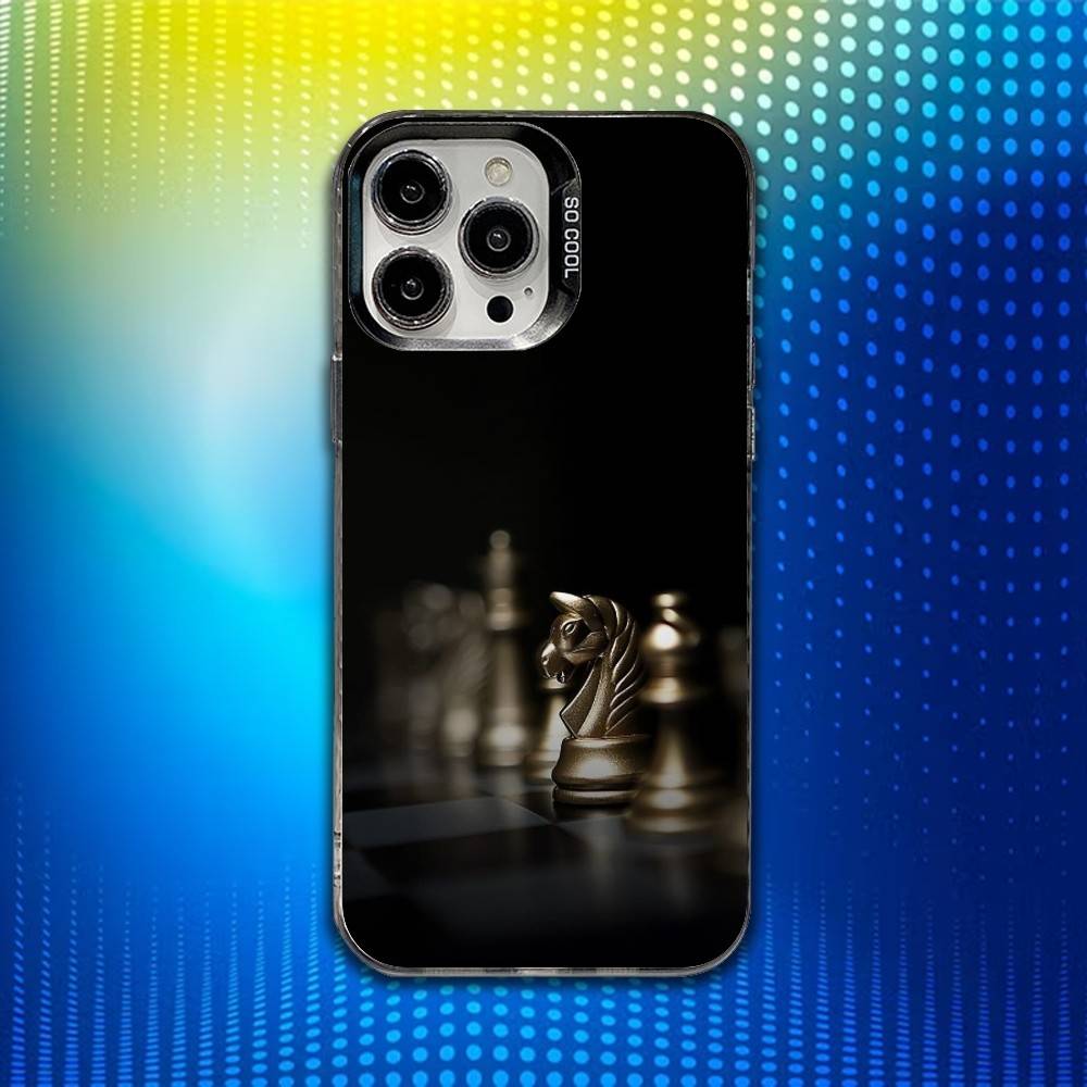 Чехол-доска для шахмат B-Board для iPhone 16,15,14,13,12,11,Mini,Pro,SE,MAX Белый Матовый Ударопрочный Чехол