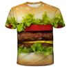 Funny Hamburger T-Shirts Food Meat 3D Print Streetwear Men Women Casual Fashion Oversized O-Neck T Shirt Kids Tees Tops Clothing