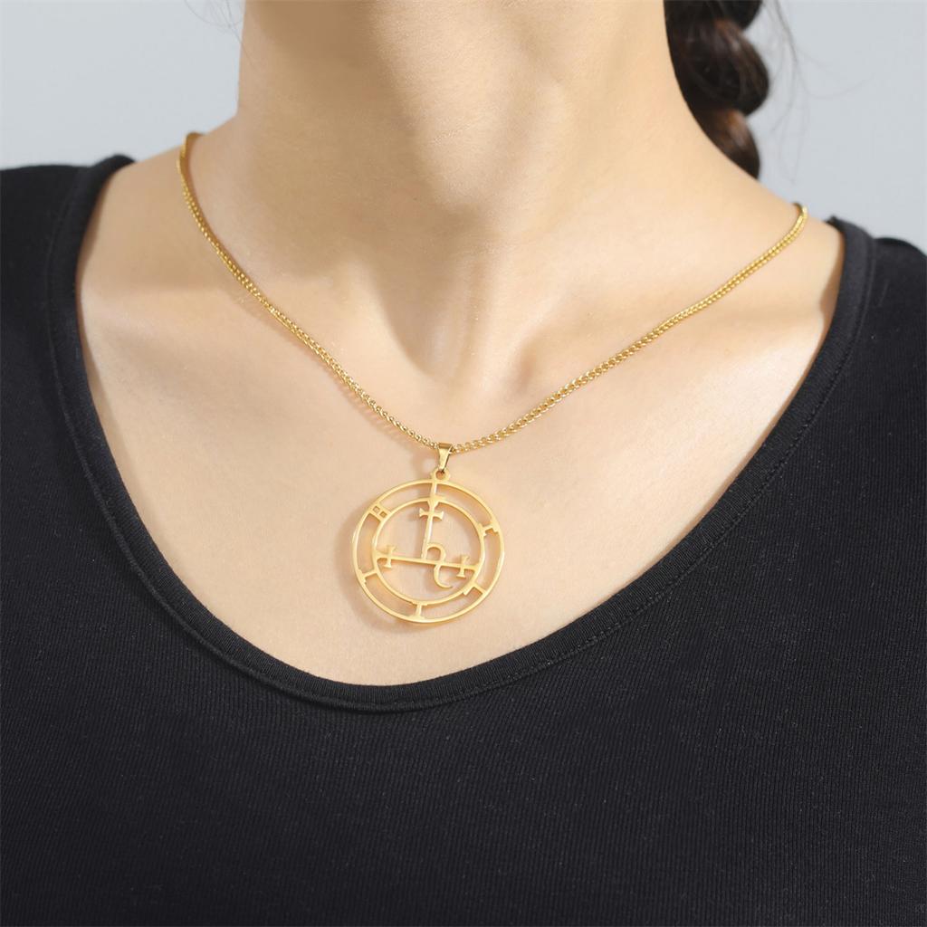 Мистический Сигил Богини Лилит Ожерелья Нержавеющая Сталь Демоническая Печать Маарбас Кулон Ожерелье Амулет Соломона Украшения